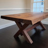 Thumbnail for Black Walnut Thickened Edge Sculpted Live Edge Both Sides, Black Walnut X-Shaped Legs with additional Beam