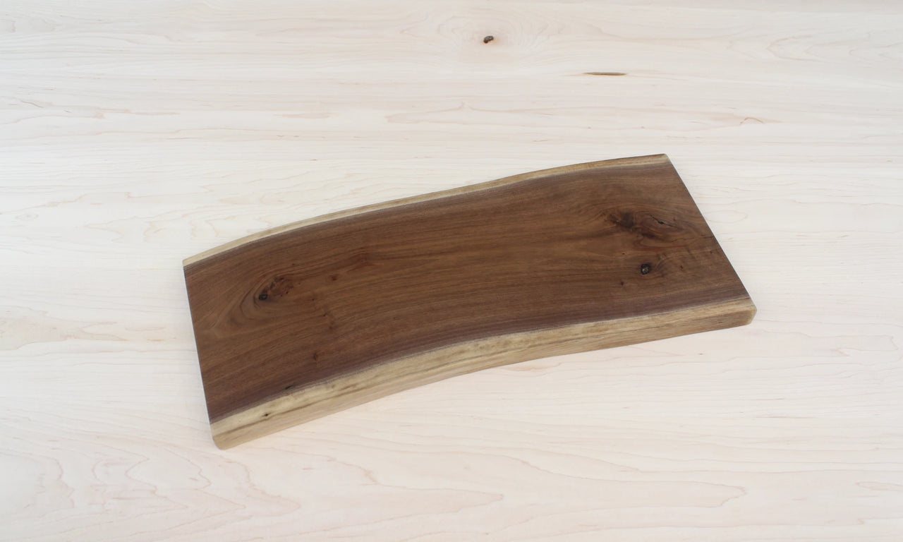 Natural Edge Serving Tray, Wood Charcuterie Slab Finished 14