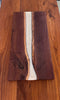 Thumbnail for Live Edge Finished Black Walnut Charcuterie Board w/ Silvery White Epoxy