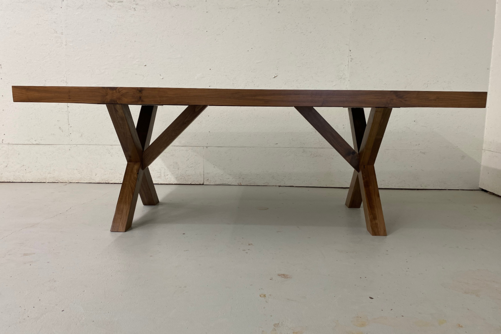 Custom Wood Dining Table | Wooden X-Legs