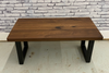 Thumbnail for Solid Wood Coffee Table w/ U-Shaped Metal Legs