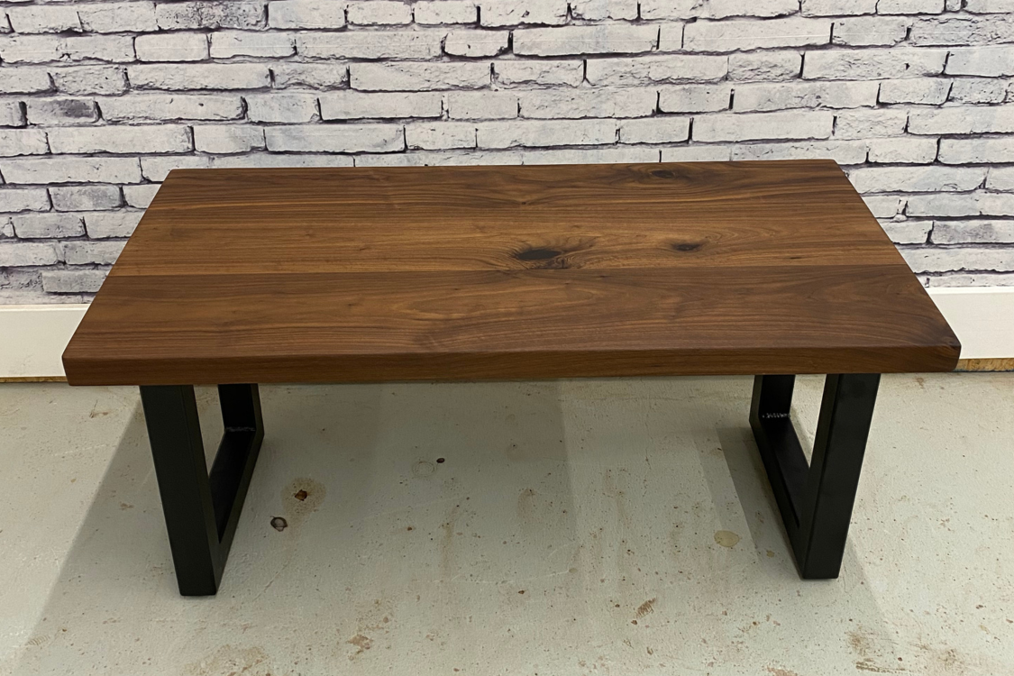 Custom Wood Dining Table | Metal U-Shaped Legs