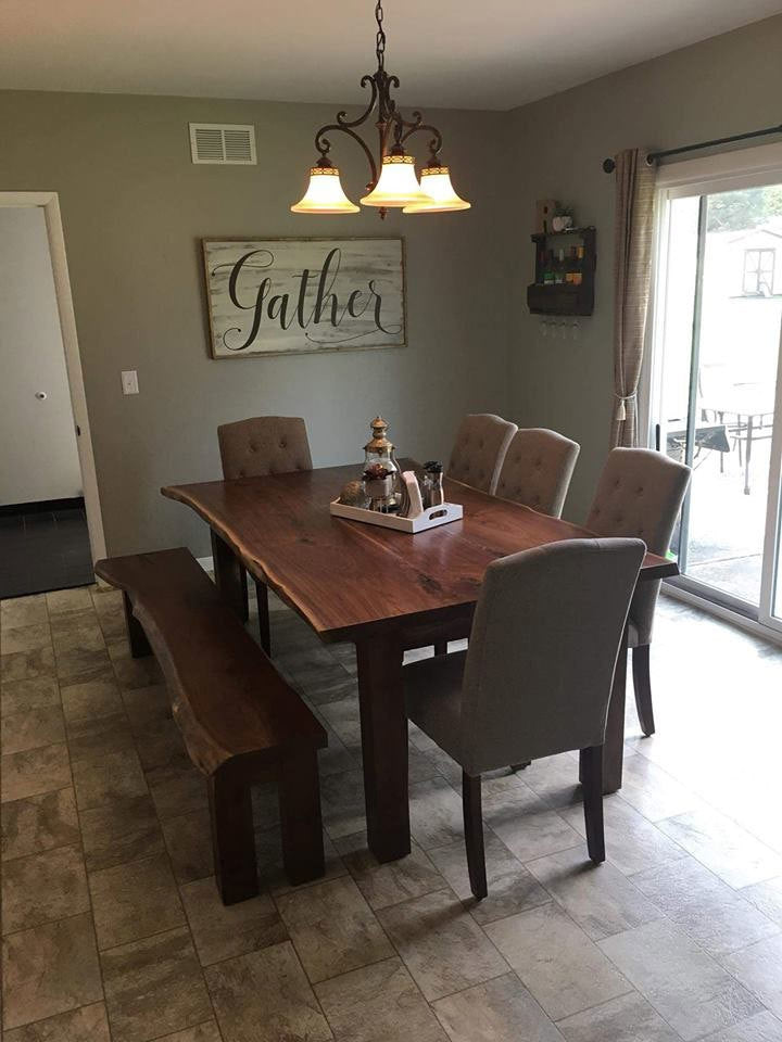 Live Edge Dining Table with Hourglass Legs