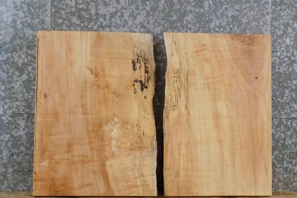 2- Rustic Live Edge Spalted Maple End Table Top Set 13787-13788